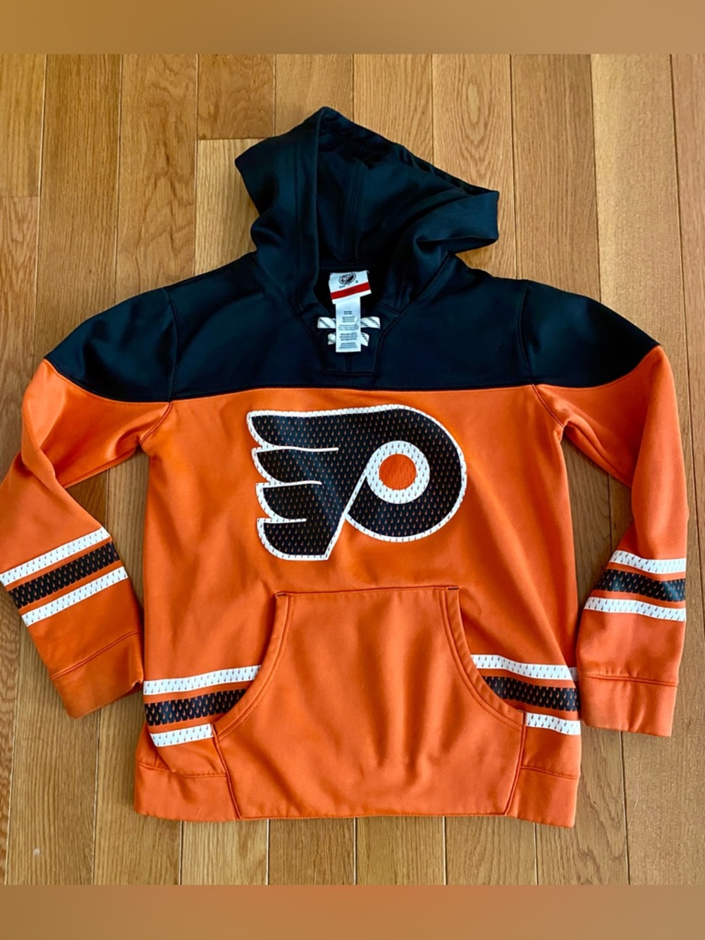 Philadelphia Flyers NHL Orange and Black Sweatshirt Hoodie for Kids Youth Medium